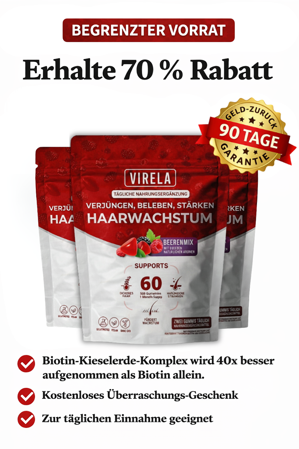 VIRELA - Gummibärchen für Haarwachstum