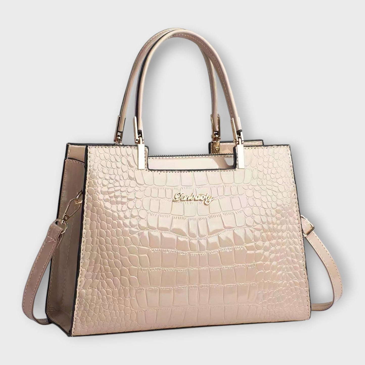 Allegra | Glossy Crocodile Pattern Handbag