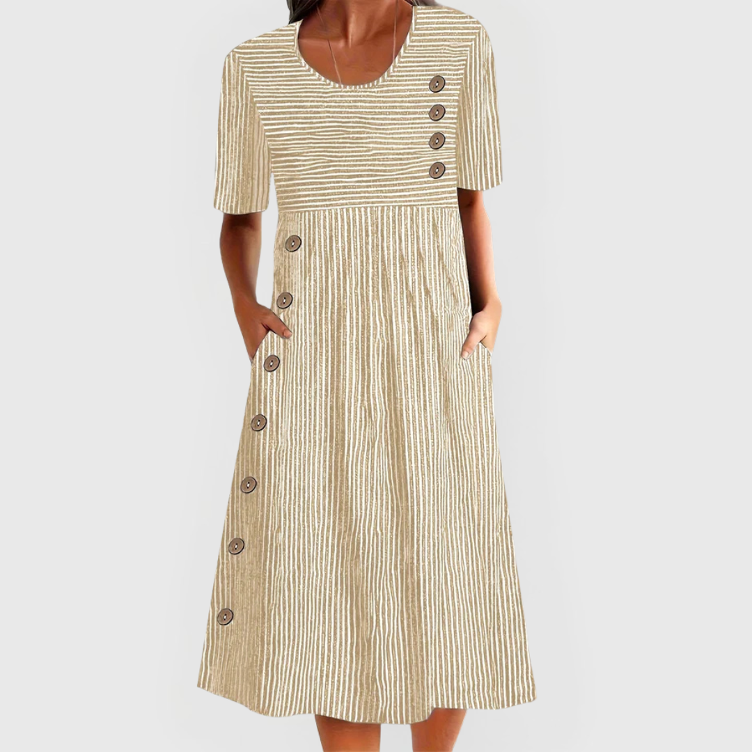 Selah | Striped Midi Dress
