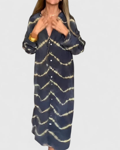 Mariah | Elegant Boho Striped Maxi Dress