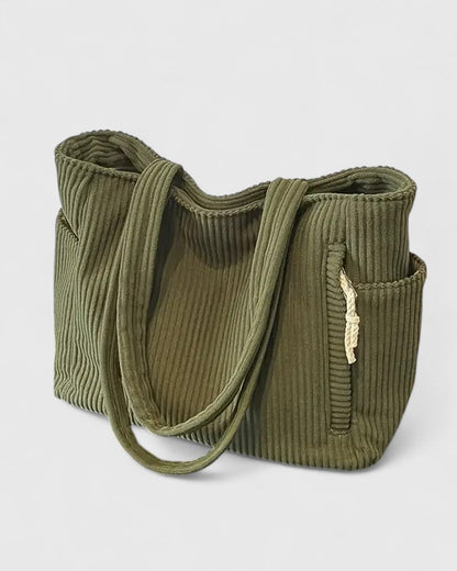 Jocelynn | Luxurious Ribbed Tote Bag with Cord Detail