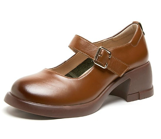 Celestia | Agnes Leather Mary Janes