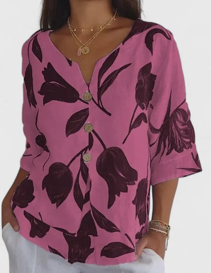 Valeria | Elegant Floral Print Blouse