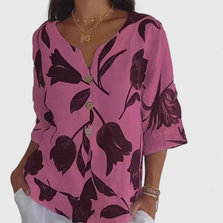 Valeria | Elegant Floral Print Blouse