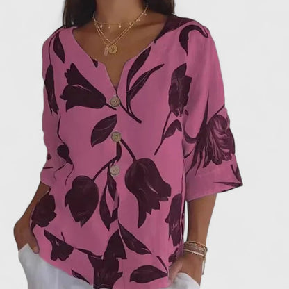 Valeria | Elegant Floral Print Blouse