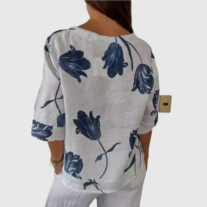 Valeria | Elegant Floral Print Blouse