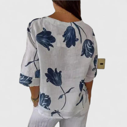 Valeria | Elegant Floral Print Blouse