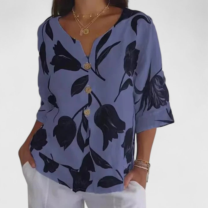 Valeria | Elegant Floral Print Blouse
