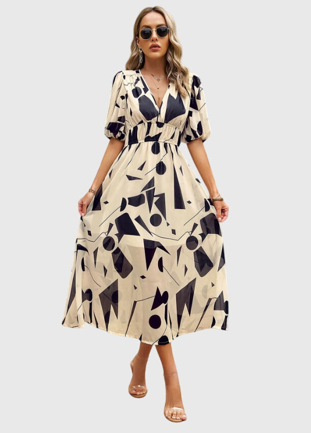 Merlin | Flattering Floral Midi Dress