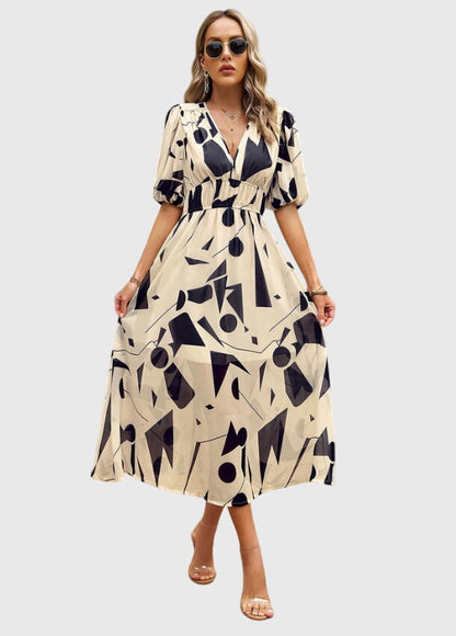 Merlin | Flattering Floral Midi Dress