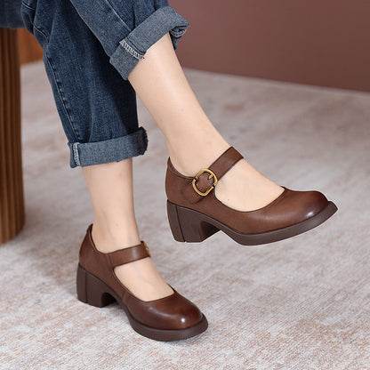 Celestia | Agnes Leather Mary Janes