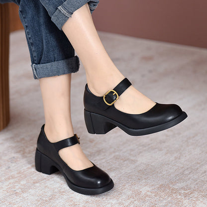Celestia | Agnes Leather Mary Janes