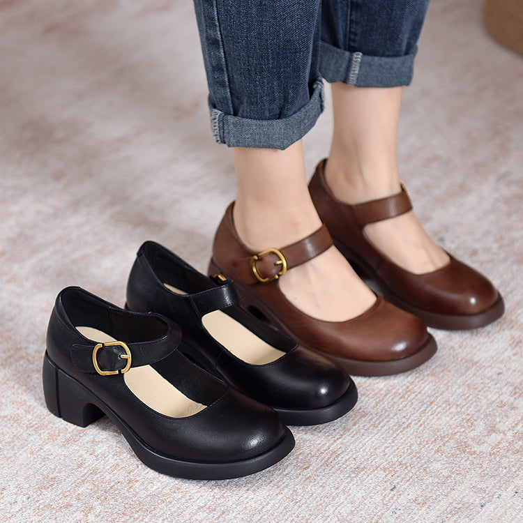 Celestia | Agnes Leather Mary Janes