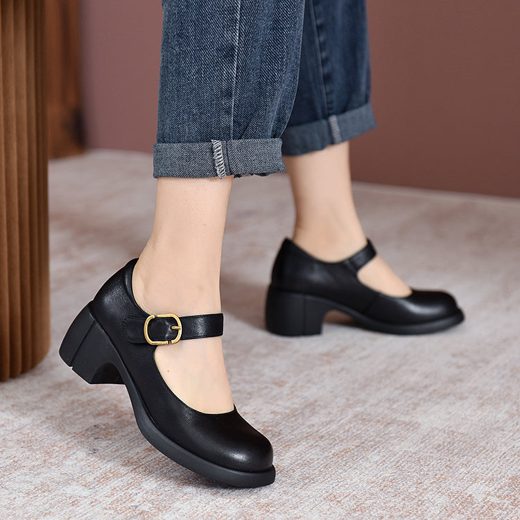 Celestia | Agnes Leather Mary Janes