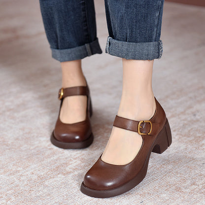 Celestia | Agnes Leather Mary Janes