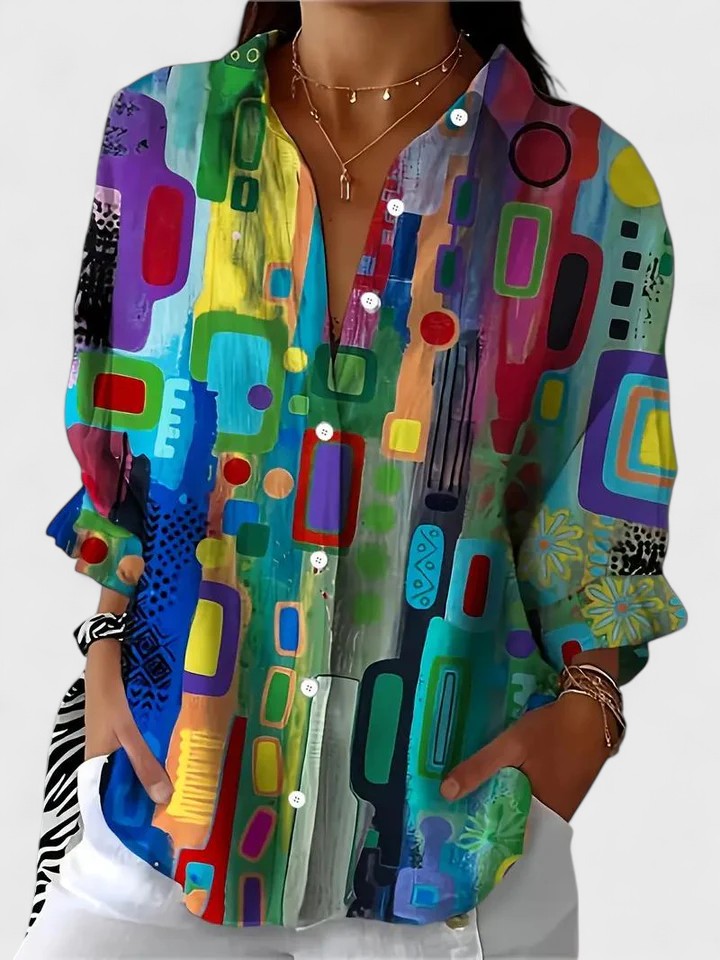 Rose | Elegant Geometric Pattern Blouse